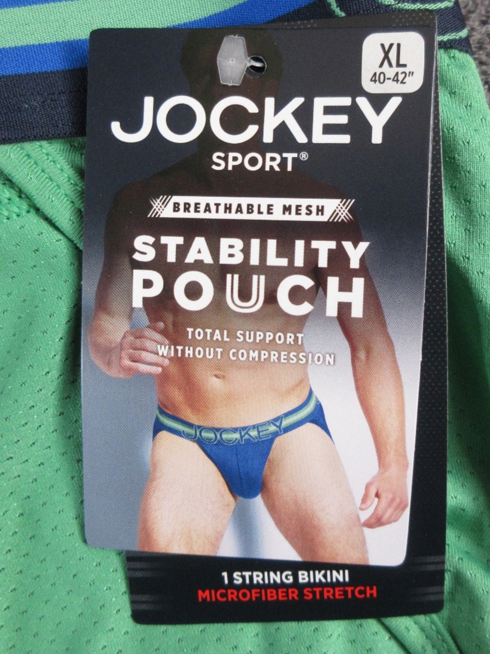 Jockey Sport Men's Blue and Green Stability Pouch Briefs
